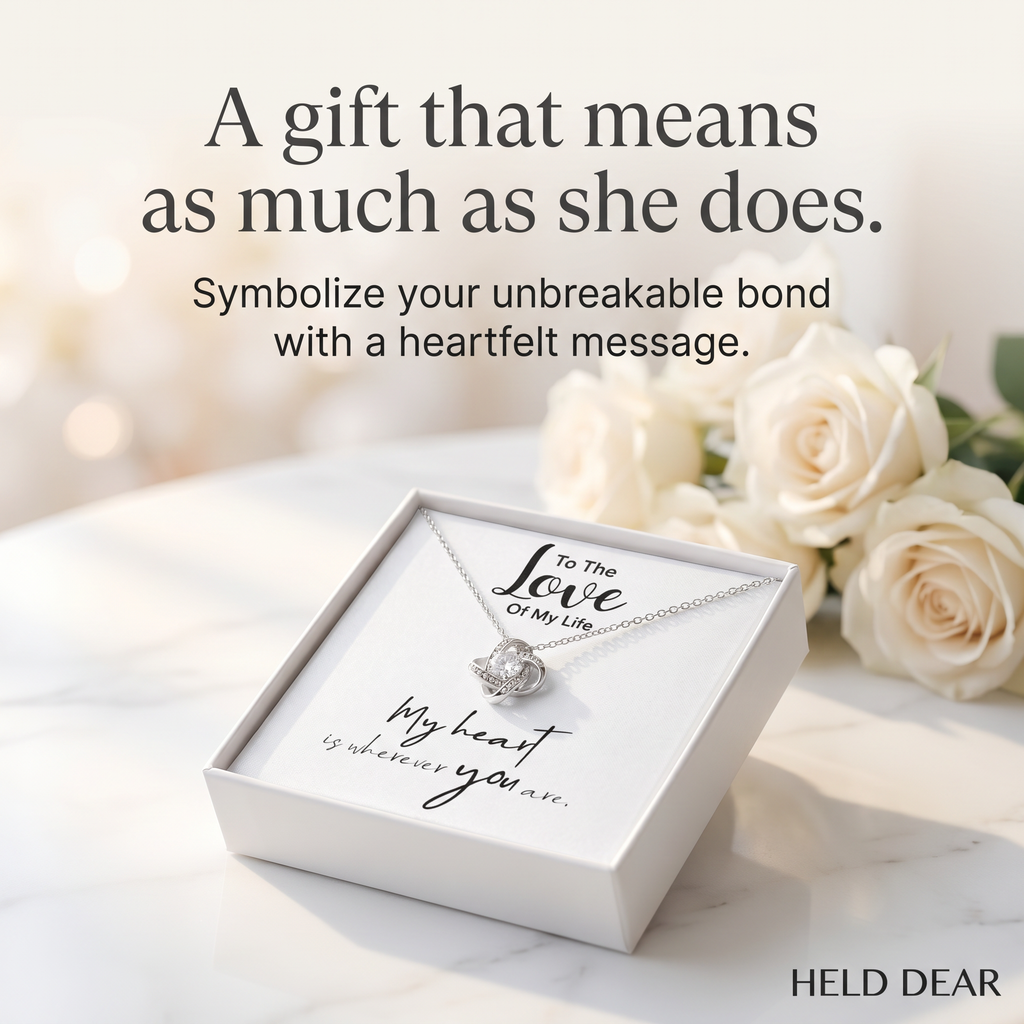 A Gift That Means Everything - Love Knot Necklace features callout