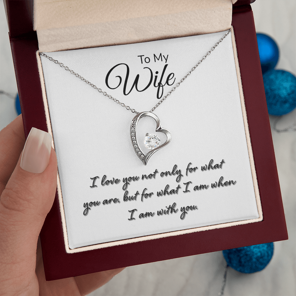 To My Wife Necklace - Forever Love with Message Card, Gift for Wife