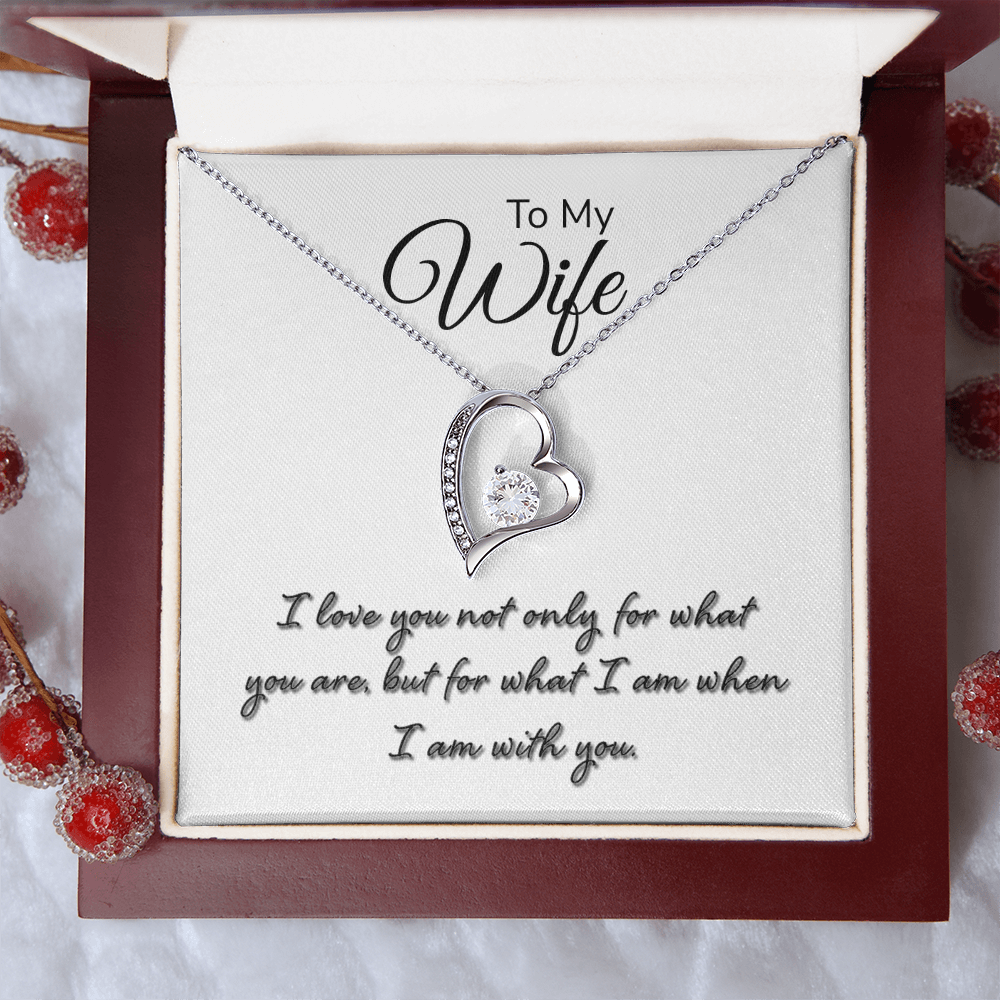 To My Wife Necklace - Forever Love with Message Card, Gift for Wife
