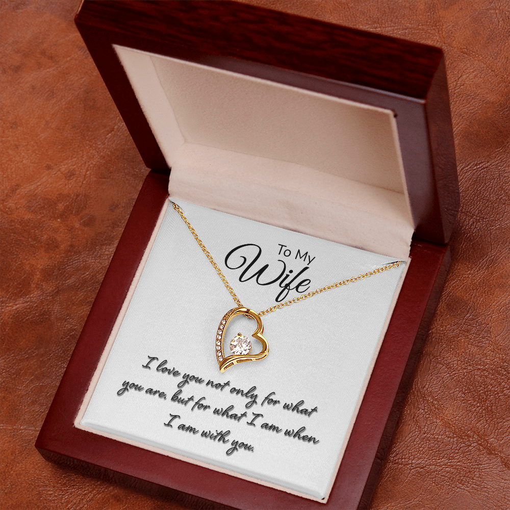 To My Wife Necklace - Forever Love with Message Card, Gift for Wife