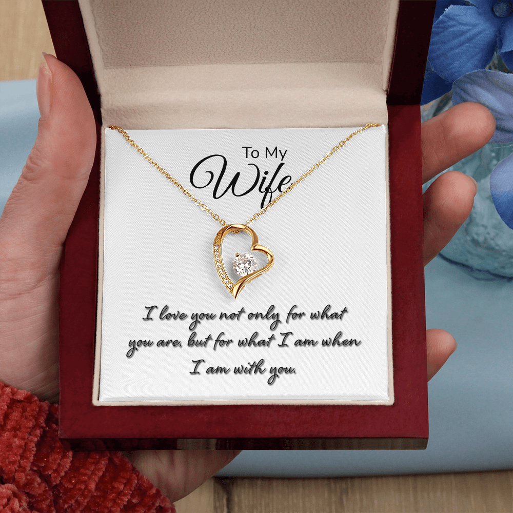 To My Wife Necklace - Forever Love with Message Card, Gift for Wife