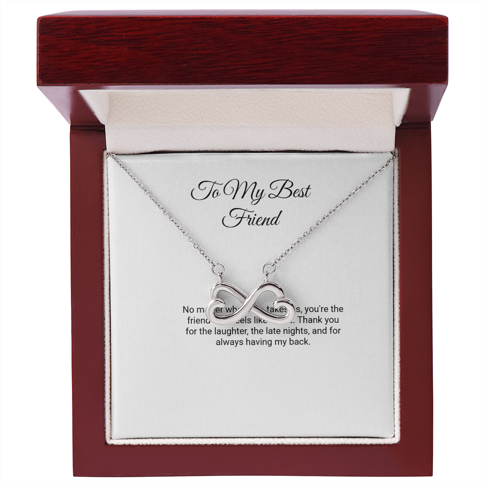 To My Best Friend Necklace - Endless Love with Message Card, Gift for Best Friend