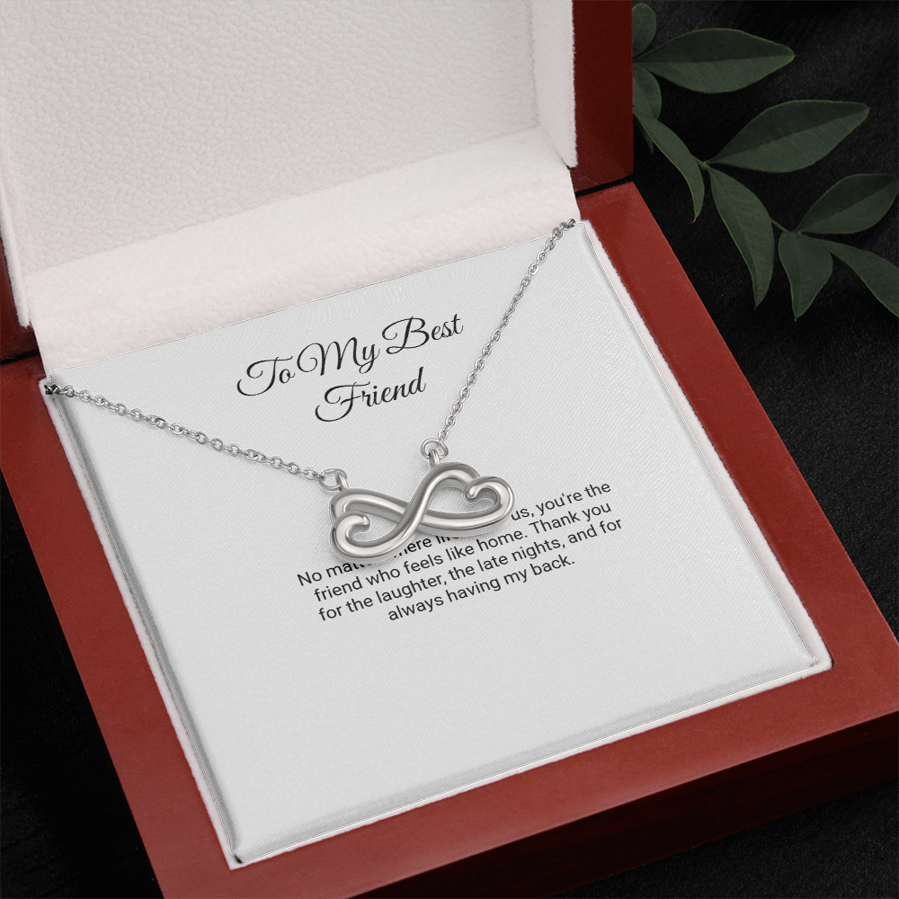 To My Best Friend Necklace - Endless Love with Message Card, Gift for Best Friend