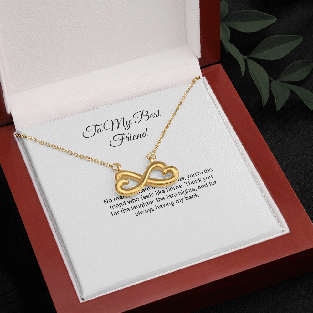 To My Best Friend Necklace - Endless Love with Message Card, Gift for Best Friend
