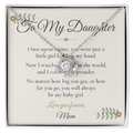To My Daughter Necklace - Love Knot with Message Card, Gift from Mom