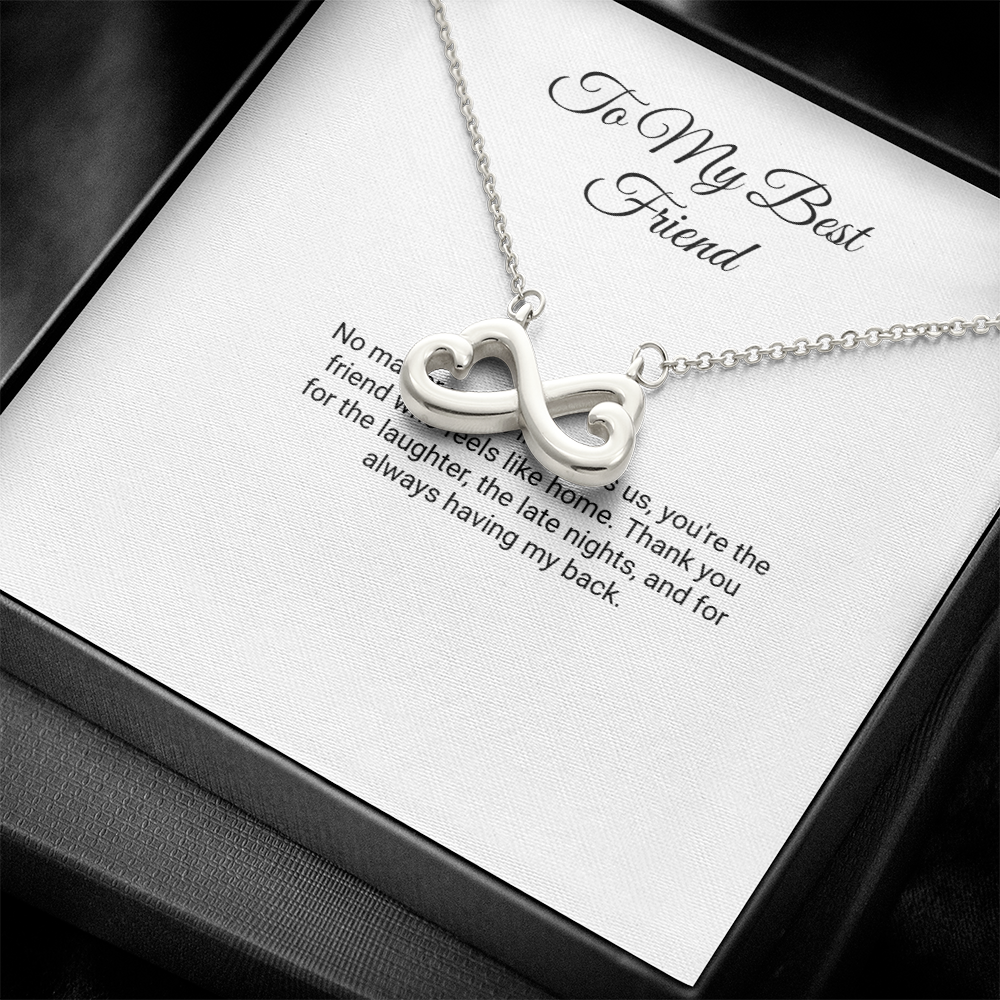 To My Best Friend Necklace - Endless Love with Message Card, Gift for Best Friend