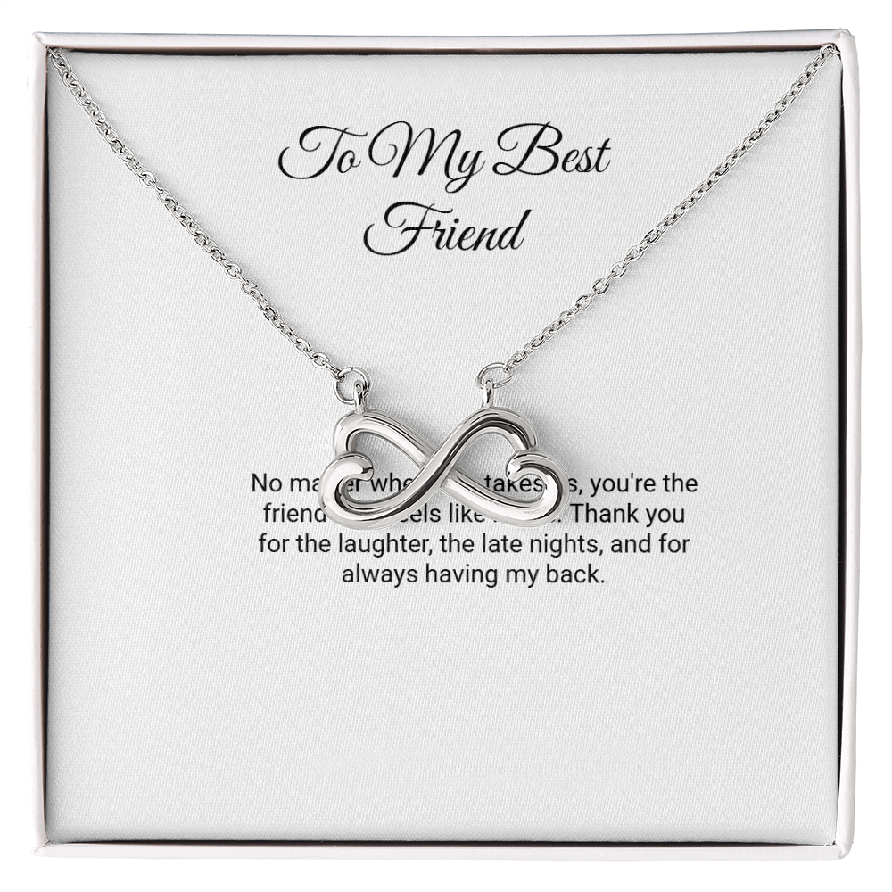 To My Best Friend Necklace - Endless Love with Message Card, Gift for Best Friend
