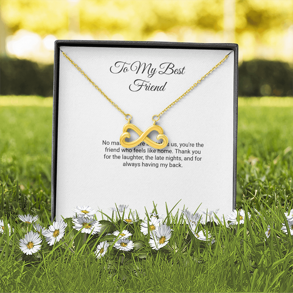 To My Best Friend Necklace - Endless Love with Message Card, Gift for Best Friend