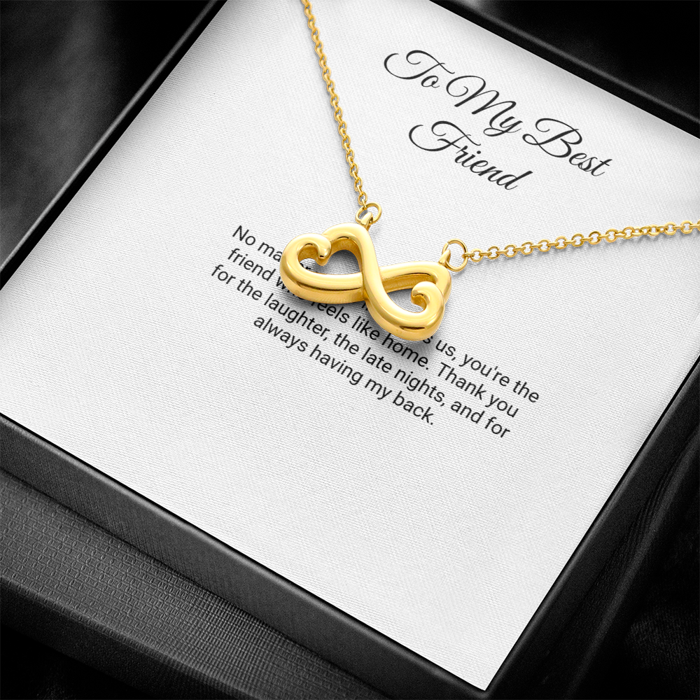 To My Best Friend Necklace - Endless Love with Message Card, Gift for Best Friend