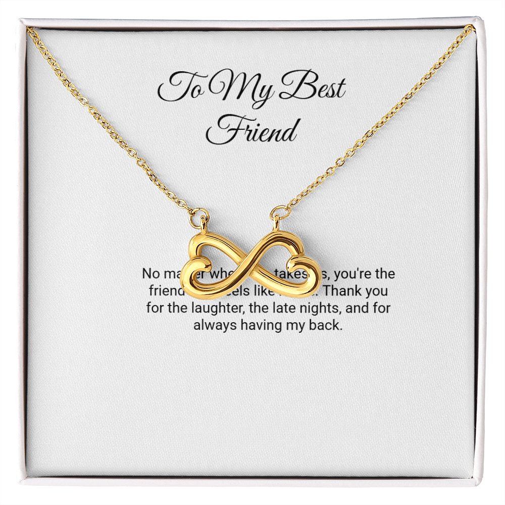 To My Best Friend Necklace - Endless Love with Message Card, Gift for Best Friend