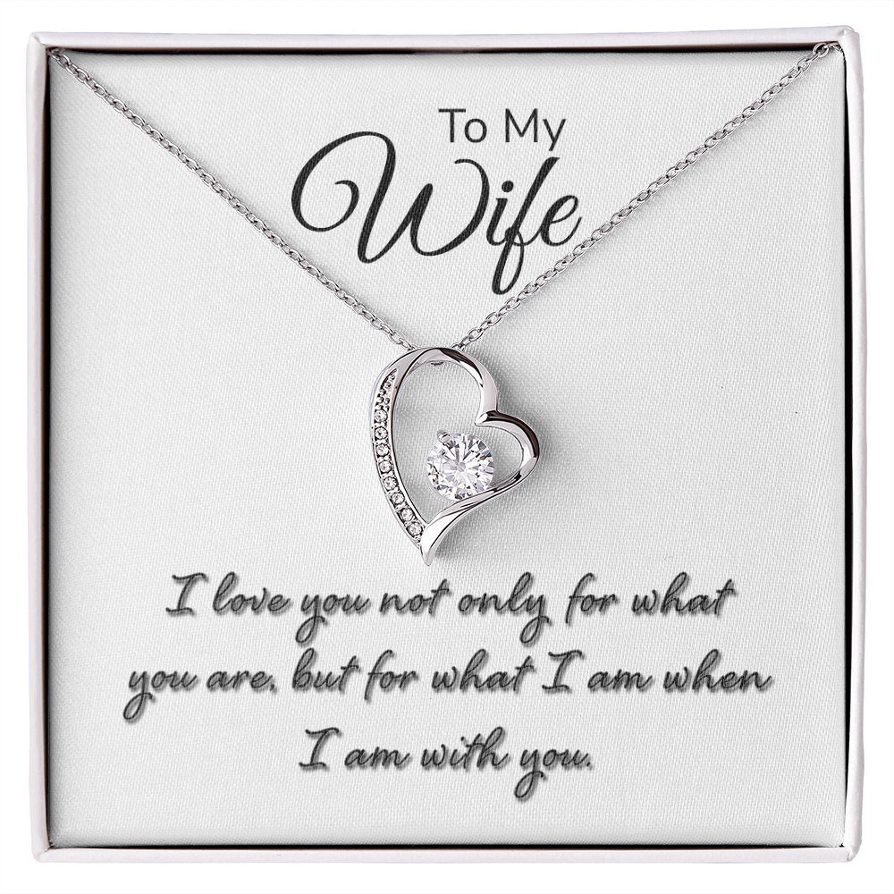 To My Wife Necklace - Forever Love with Message Card, Gift for Wife