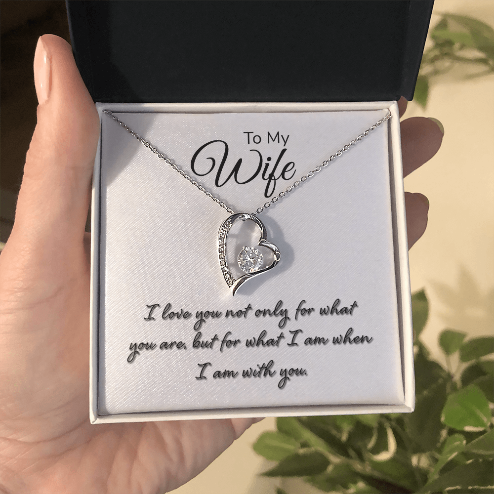To My Wife Necklace - Forever Love with Message Card, Gift for Wife