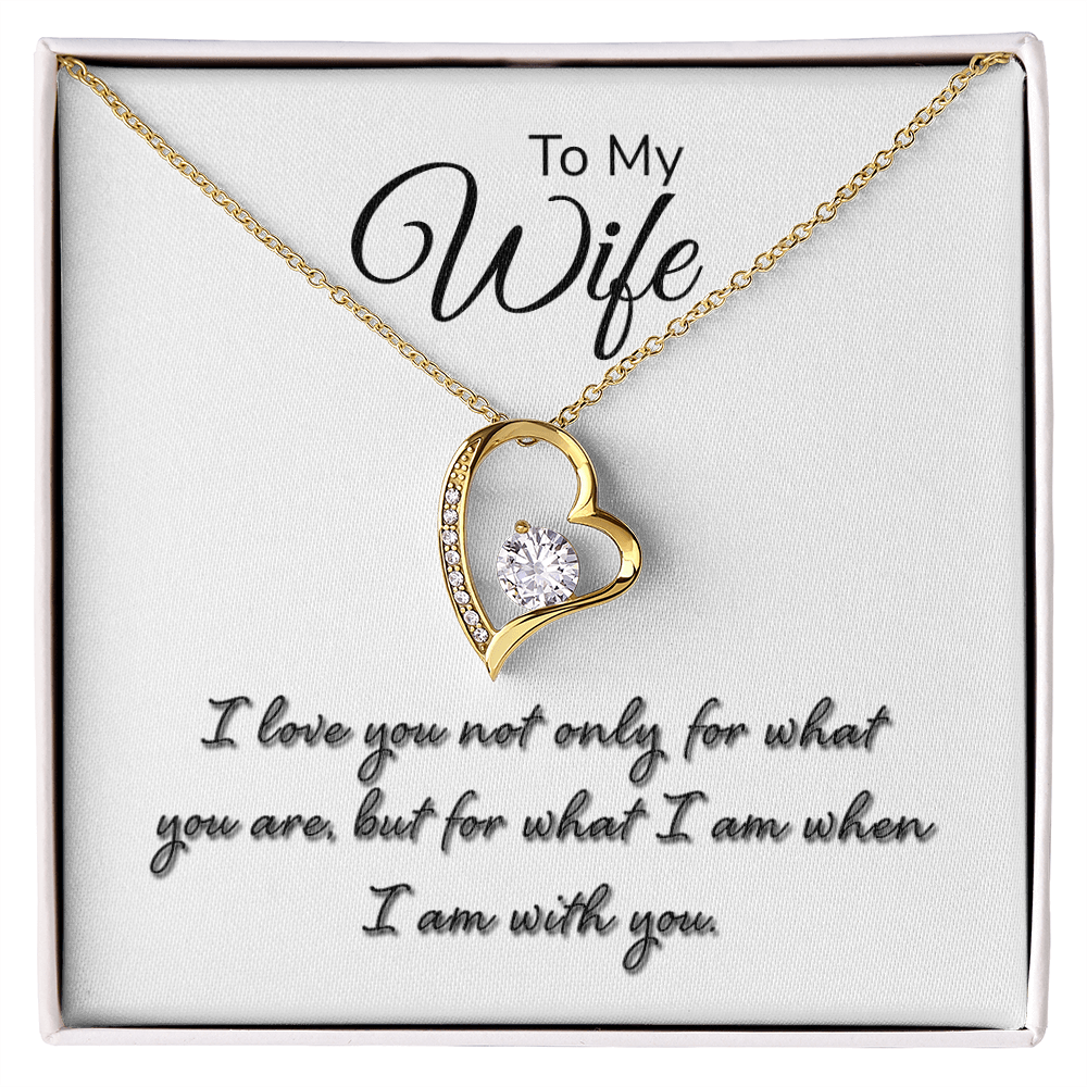 To My Wife Necklace - Forever Love with Message Card, Gift for Wife