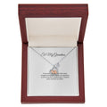 To My Grandma Necklace - Baby Feet Heart with Message Card, Gift for Grandma